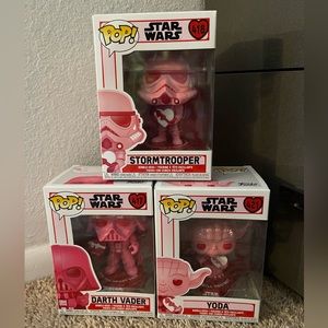 Star Wars Valentines 2021 set! 3 Funko Pops